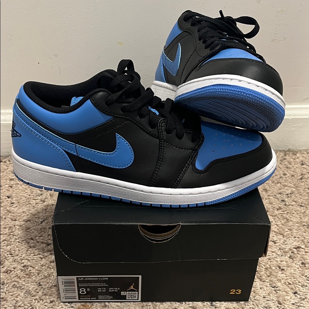 Nike Air Jordan Low Men's Black and Blue Sneakers